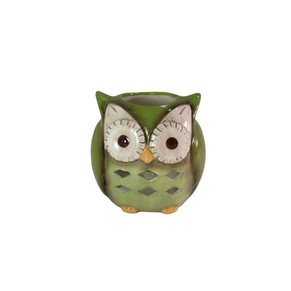 Grasslands Road Accents Grasslands Road Owl Votive Holder Tea Light Green Ceramic 8984